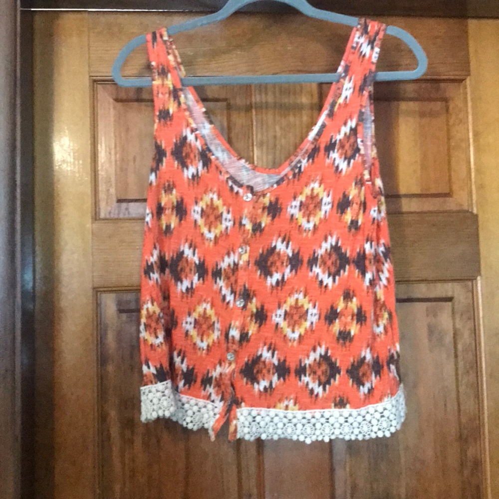 Faux button down tank